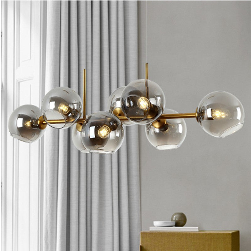 HEIKESZ Luxury Nordic Glass Ball Chandelier Creative Molecular Bubble Light for Bedroom Dining Living Room