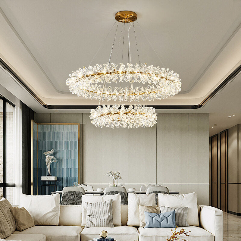 HEIKESZ Post-Modern Nordic Crystal Chandelier Designer Simple Atmosphere Creative for Living Room Dining Room Bedroom Ceiling Lighting