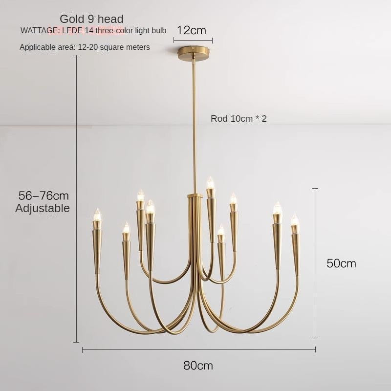 HEIKESZ Nordic Antique Chandelier Luxury French Style Retro Bedroom Candle Dining Room Designer Light