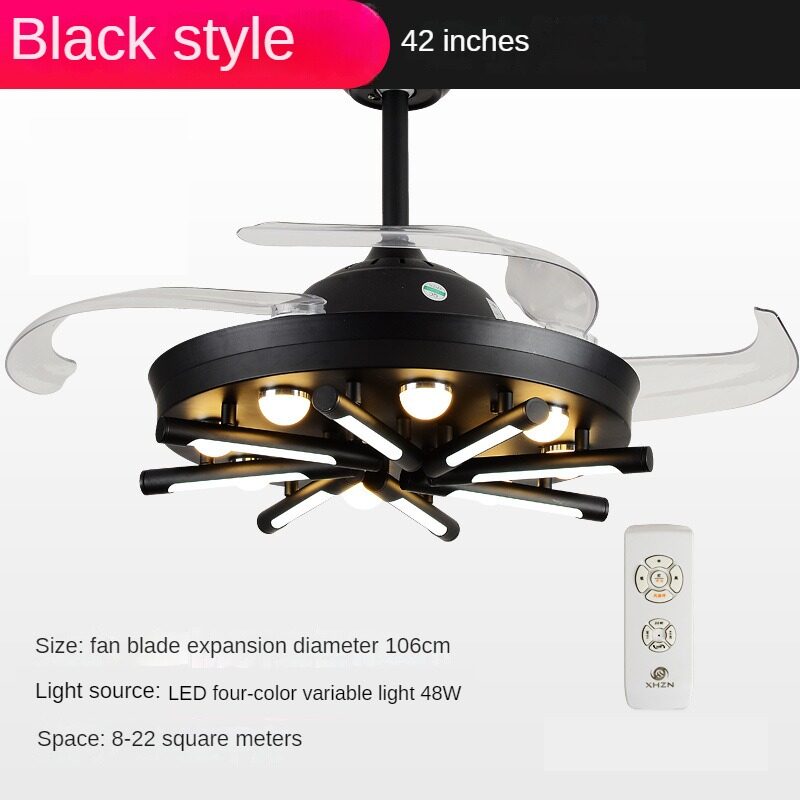 HEIKESZ Retro Industrial Nordic 42 Inch Ceiling Fan with Light Remote Control for Living Room Bedroom Dining Room Restaurant