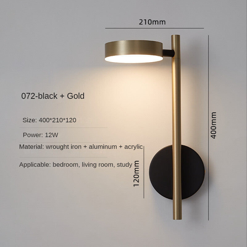 HEIKESZ Modern Minimalist Rotatable Wall Lamp Adjustable Angle Bedroom Bedside Light Luxury Living Room Background