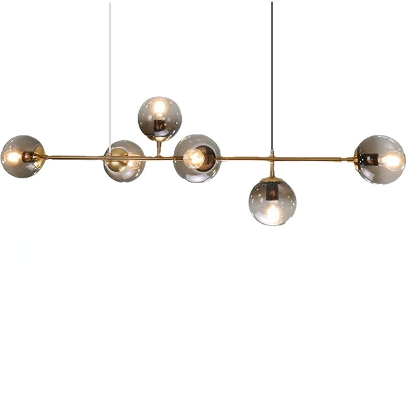 HEIKESZ Modern Minimalist Iron 6-Head Ceiling Lamp for Restaurant Bar Living Room LED Lighting Hanging Chandelier