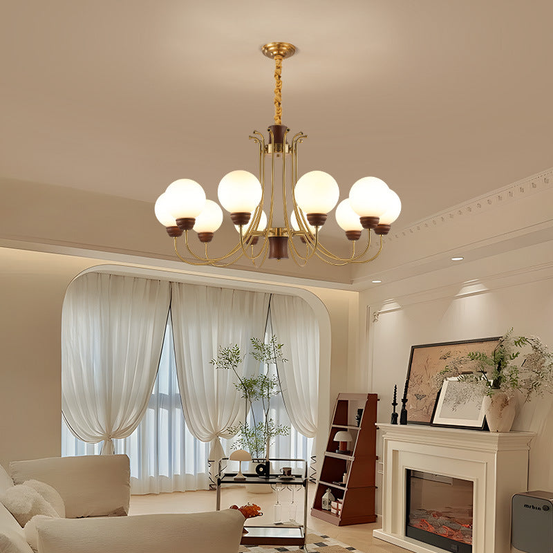 HEIKESZ French Vintage Ceiling Light Solid Wood Retro Pendant Lamp for Living Room Dining Room Bedroom Classic Elegant Lighting