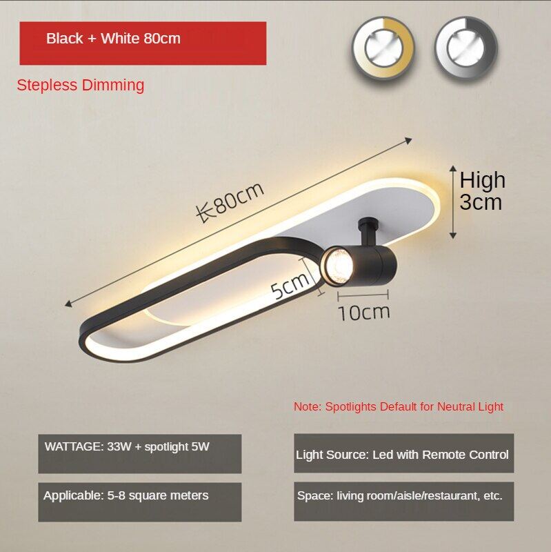 HEIKESZ Modern LED Ceiling Light Strip for Bedroom Living Room Creative Open-Mounted Downlight Hanging Chandelier Energy Saving Bright Lighting