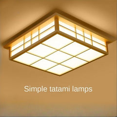 HEIKESZ Japanese Style Ceiling Lamp Solid Wood Nordic LED Light for Bedroom Living Room 3 Color Variable Lighting