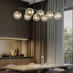 HEIKESZ Modern Long Dining Table Lamp Magic Bean Glass Chandelier Light Luxury Personality Living Room Study Bedroom Lighting