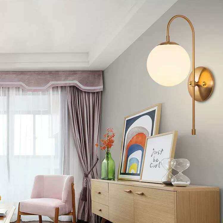 HEIKESZ Nordic Wall Lamp Luxury Living Room Light Creative Simple Bedroom Wall Lamp Stair Aisle Bedside Lamp