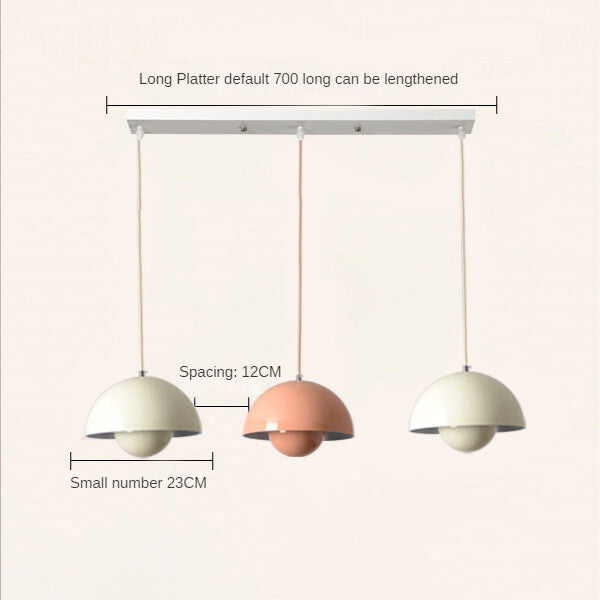 HEIKESZ Danish Designer Bud Chandelier Macaron Three Heads Dining Room Lamp Nordic Modern Minimalist Bedroom Lighting