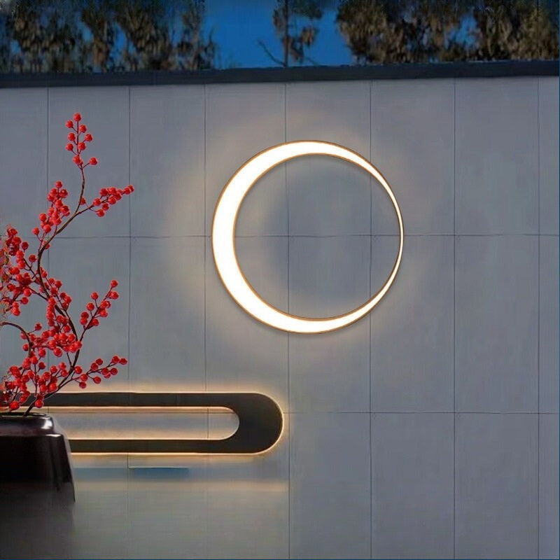 HEIKESZ Waterproof Outdoor Wall Lamp Crescent Design for Villa Courtyard Hotel Exterior Decoration Yard Layout Lighting