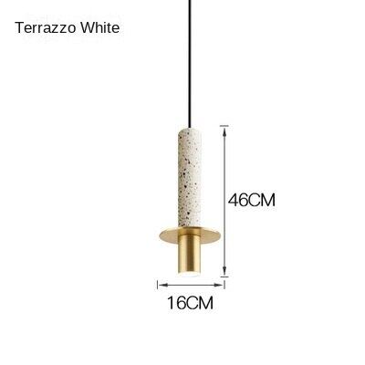 HEIKESZ Modern Minimalist Droplight Art Marble Terrazzo Single Head Bedside Lamp for Restaurant Bar Decor