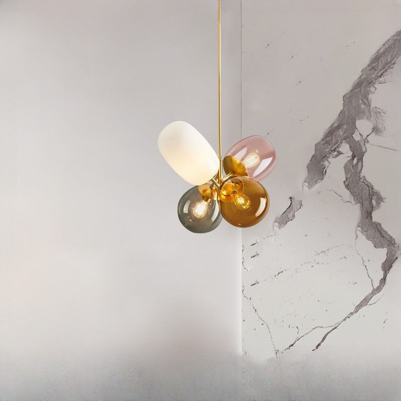 HEIKESZ Modern Glass Balloon Chandelier for Dining Room Creative Art Lighting for Living Room Bedroom Kids Room