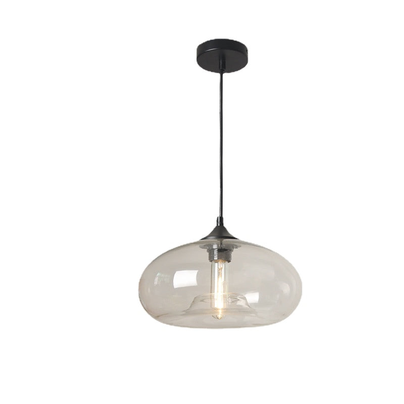 HEIKESZ Modern Round Stained Glass Chandelier Creative Hanging Light Fixture for Dining Room Bar Counter Living Room Ceiling Lighting