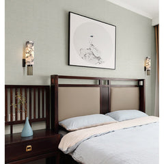 HEIKESZ Modern Chinese Style Marble Wall Lamp Luxury Copper Light for Living Room Bedroom Background Creative Designer Lighting