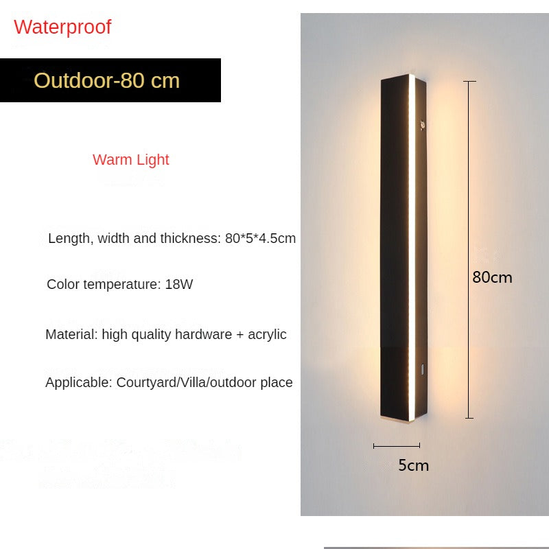HEIKESZ Outdoor Waterproof LED Wall Lamp Nordic Minimalist Line Light for Garden Villa Door