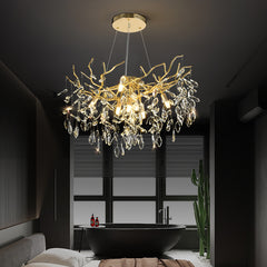HEIKESZ Luxury Crystal Chandelier for Wedding Living Room Dining Bedroom Study Tea Room Bar Art Lighting