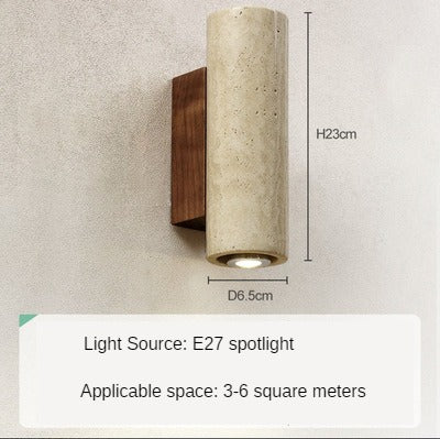 HEIKESZ Natural Yellow Cave Stone Wall Lamp Japanese Style Silent Bedroom Bedside Light for Living Room