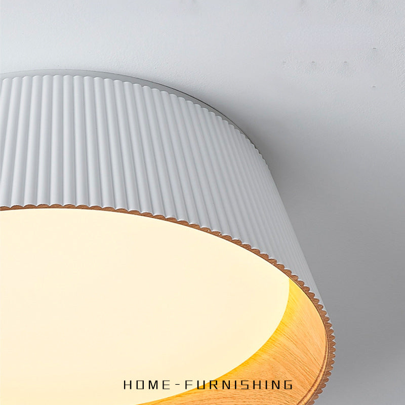 HEIKESZ Minimalist Ceiling Lamp Wood Grain Design High Profile Bedroom Study Dining Room Lighting