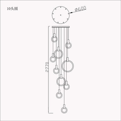 HEIKESZ Nordic Modern Minimalist Rotating Duplex Chandelier LED Ceiling Light for Living Dining Room Bedroom Villa Pendant