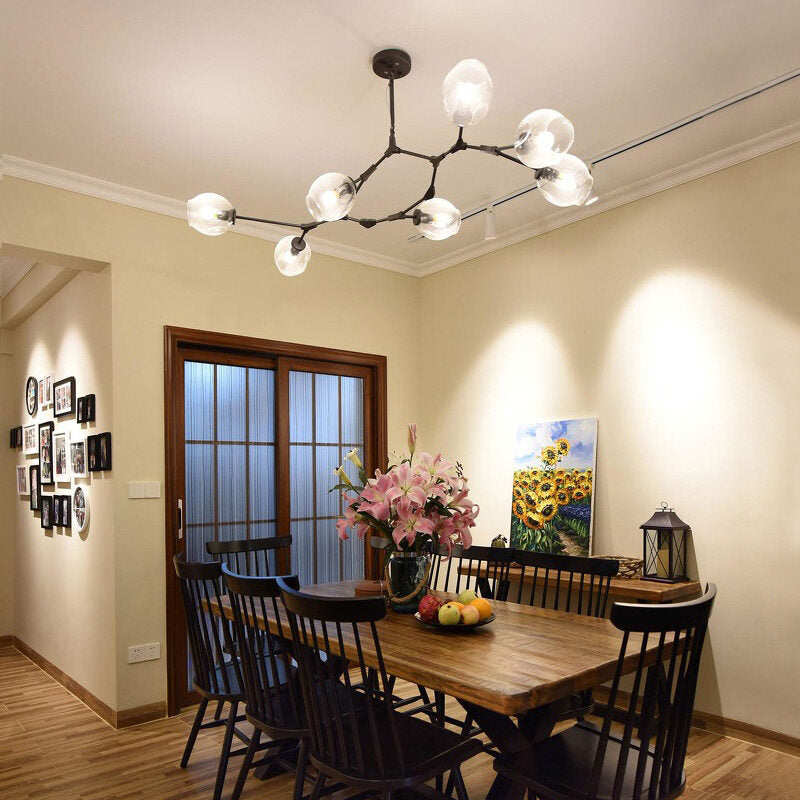 HEIKESZ Post-Modern Chandelier Nordic Golden Molecular Living Room Lighting Creative Glass Lamp for Bedroom Restaurant Ceiling LED Lights