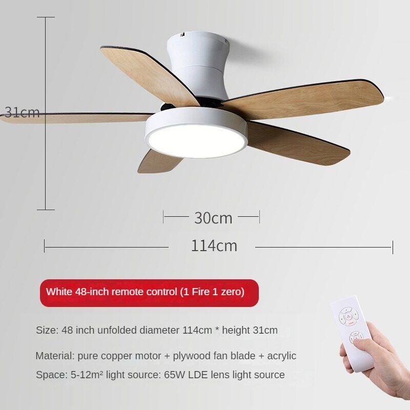 HEIKESZ Nordic Fan Lamp Modern Minimalist Ceiling Fan LED Light Mute Home Decoration Fan Style Ceiling Lamp