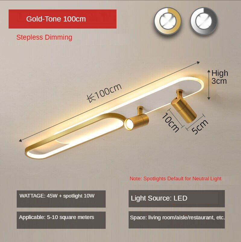 HEIKESZ Modern LED Ceiling Light Strip for Bedroom Living Room Creative Open-Mounted Downlight Hanging Chandelier Energy Saving Bright Lighting