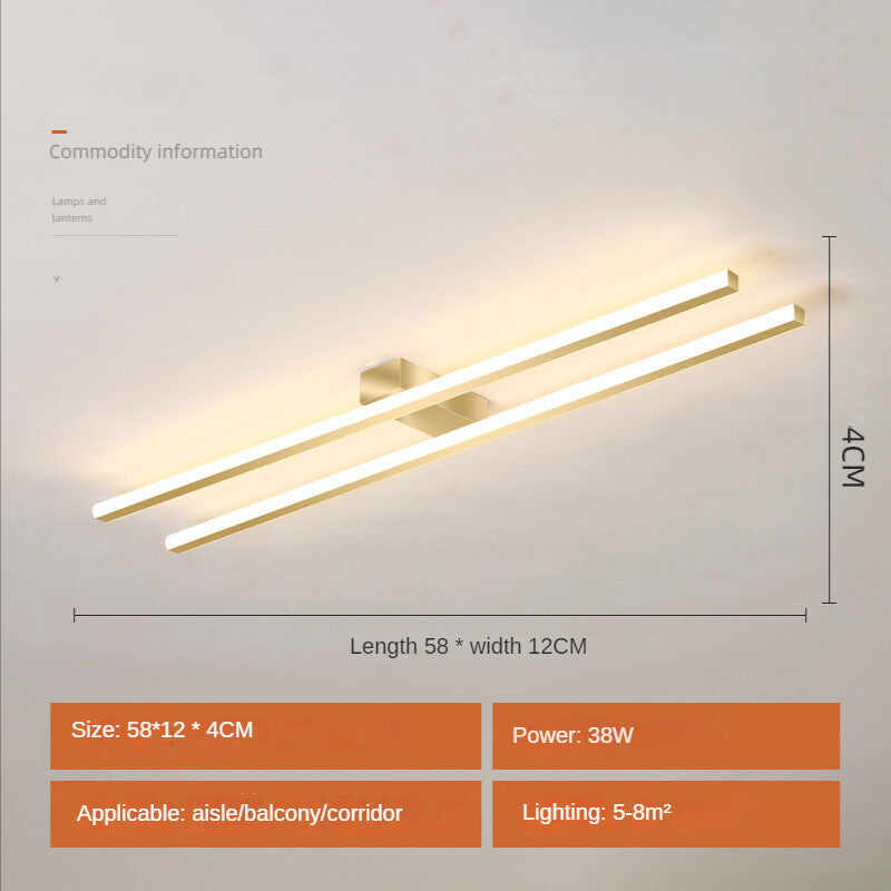 HEIKESZ Modern Strip Ceiling Light Simple Luxury Corridor Lamp for Cloakroom Balcony Entrance Lighting