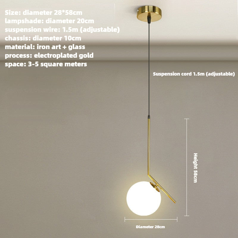 HEIKESZ Nordic LED bedside chandelier modern simple creative pendant light for bedroom bar restaurant American style