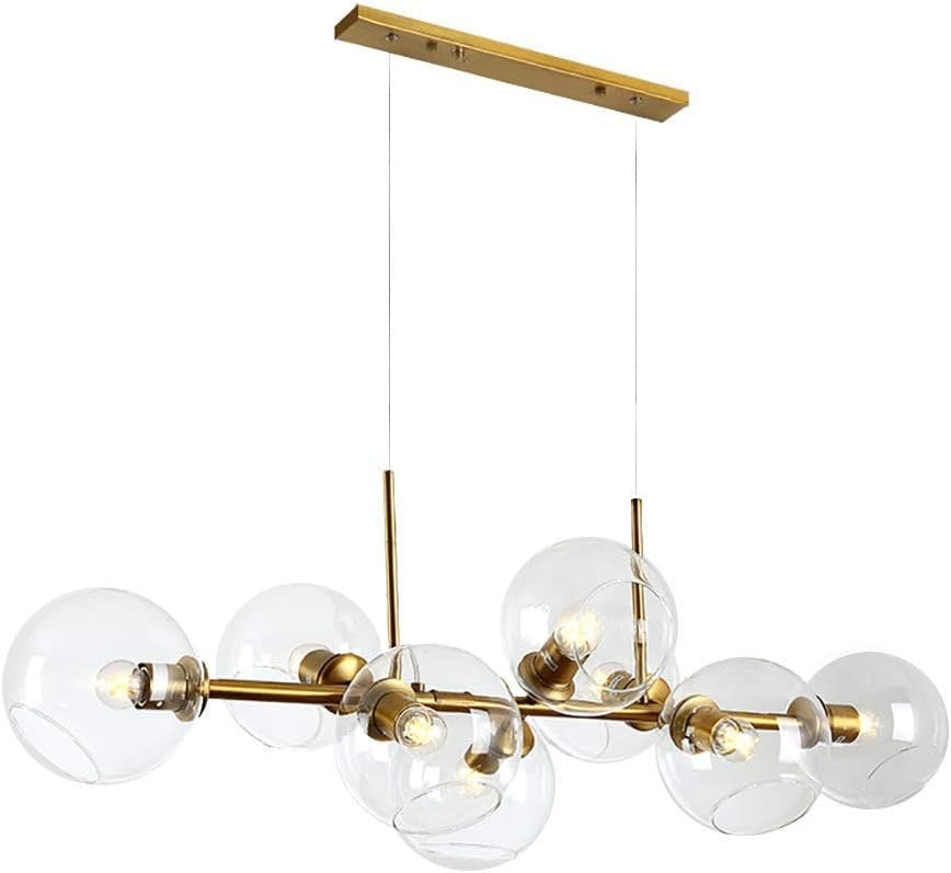 HEIKESZ Luxury Nordic Glass Ball Chandelier Creative Molecular Bubble Light for Bedroom Dining Living Room