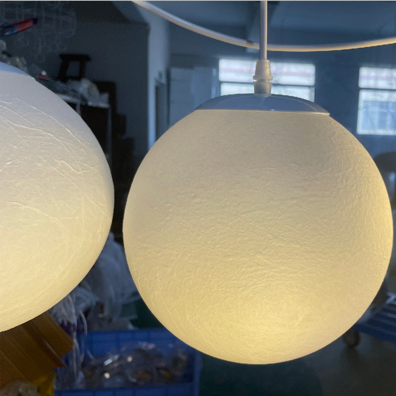 HEIKESZ Silk Moon Light Chandelier Large Nordic Art Bedroom Dining Room Lamp Creative Bar Clothing Store Ball Chandelier