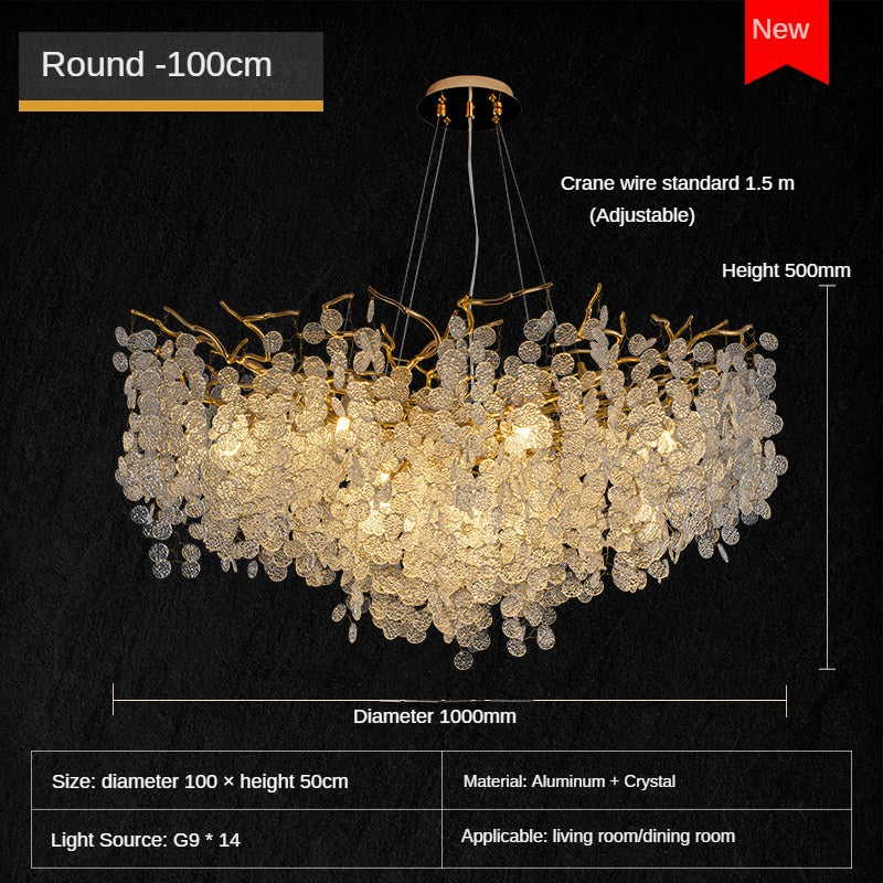 HEIKESZ Crystal Pendant Lamp Modern Living Room Chandelier Designer Money Tree Branch Light French Style Luxury Lighting