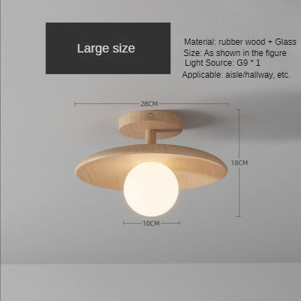 HEIKESZ Nordic Log Style Ceiling Lamp Wooden Japanese Aisle Balcony Corridor Light Simple Personality Design