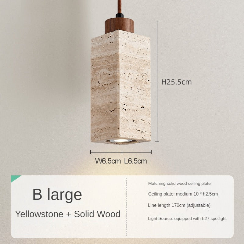 HEIKESZ Cream Style Retro Chandelier Small Droplight for Bedside Dining Room Bar Counter Yellow Cave Stone Design