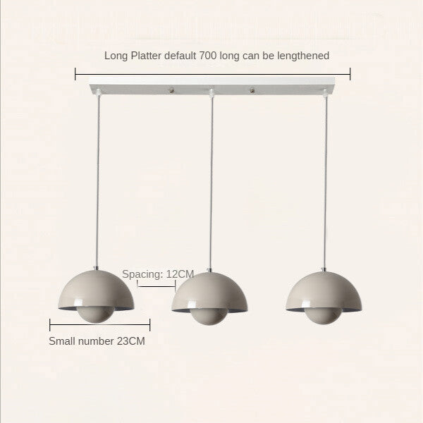 HEIKESZ Danish Designer Bud Chandelier Macaron Three Heads Dining Room Lamp Nordic Modern Minimalist Bedroom Lighting