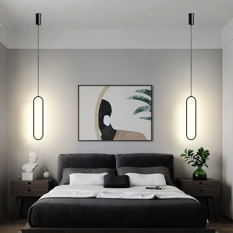 HEIKESZ Nordic Bedroom Chandelier Modern Minimalist LED Lights Creative Living Room Wall Light Luxury Small Droplight for Bedside