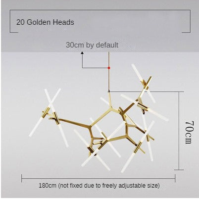 HEIKESZ Nordic Post Modern Tree Branch Chandelier Luxury Industrial Style Living Room Lamp for Home and Restaurant Decor