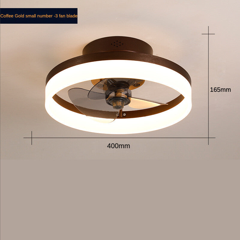 HEIKESZ Nordic Ceiling Fan Light with LED Strip Modern Minimalist Design Invisible Fan Lamp for Bedroom Dining Room Home Living Room