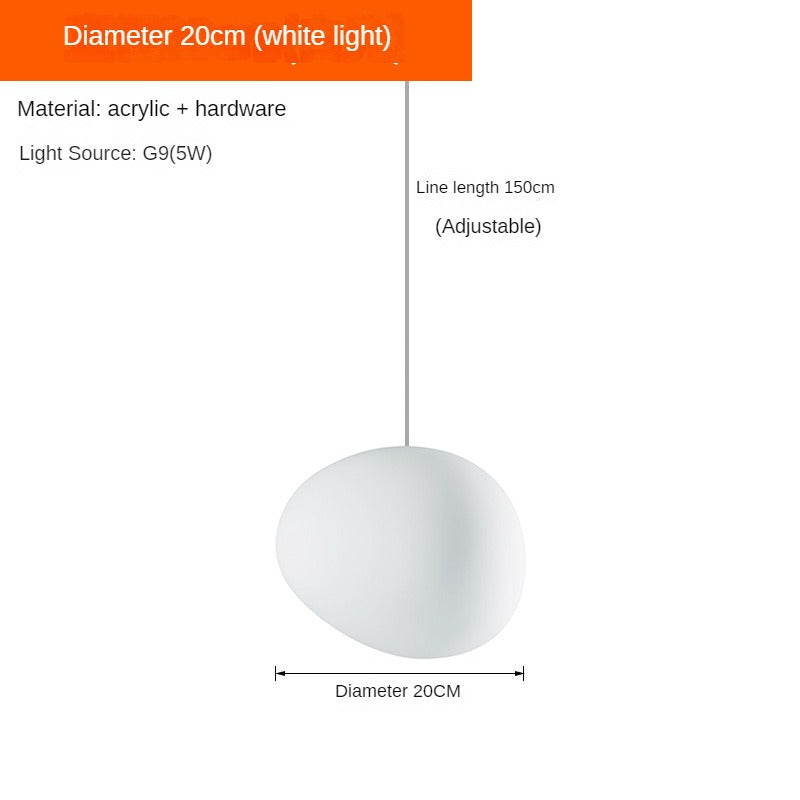 HEIKESZ Danish Creative Pebble Chandelier Modern Loft Living Room Duplex Rotating Stairs Egg Lamp