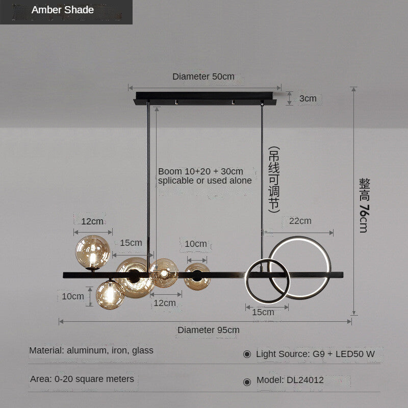 HEIKESZ Modern Minimalist Nordic LED Chandelier Luxury Dining Room Lamp Warm Light for Living Bedroom Bar Ceiling Lighting