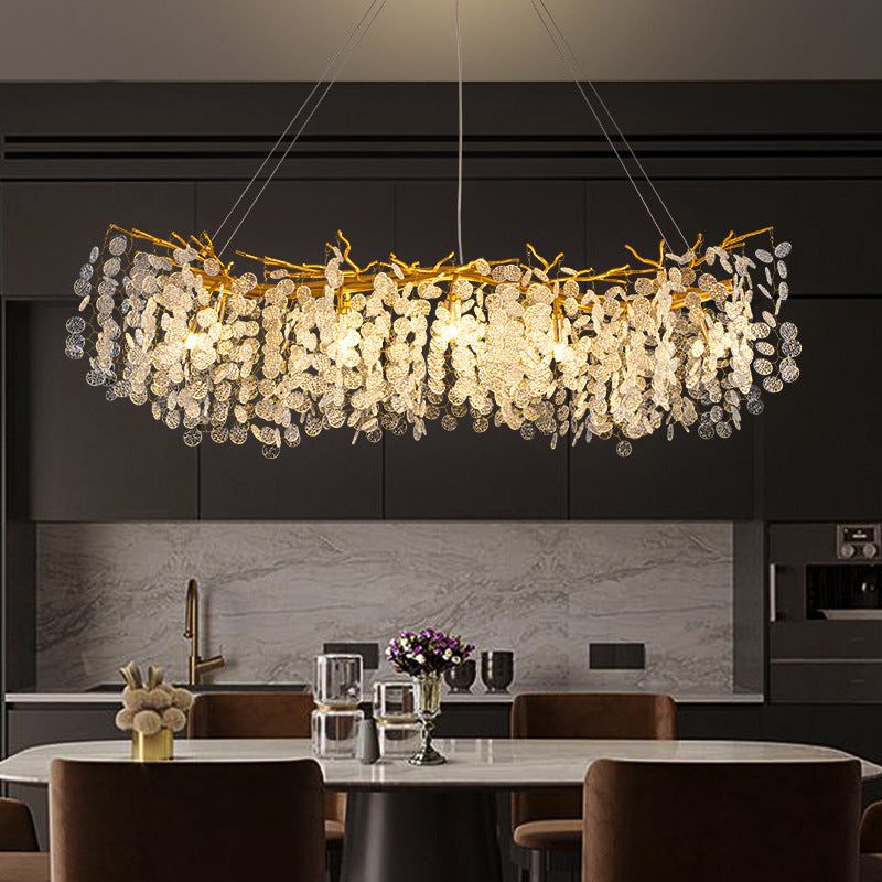 HEIKESZ Crystal Pendant Lamp Modern Living Room Chandelier Designer Money Tree Branch Light French Style Luxury Lighting
