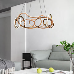 HEIKESZ Modern Simple Chandelier Light Luxury Living Room Dining Room Bedroom Creative Ring Pendant Lamp