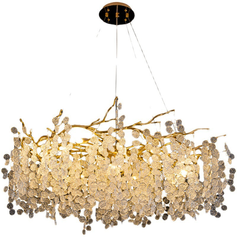 HEIKESZ Nordic Modern Glass Chandelier Luxury Villa Dining Room Bedroom Lamp French Crystal Rod-Type Lighting