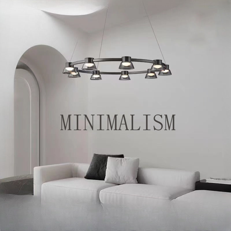 HEIKESZ Modern Minimalist Chandelier Long Glass Nordic Style Lighting for Living Room Bedroom Restaurant Bar