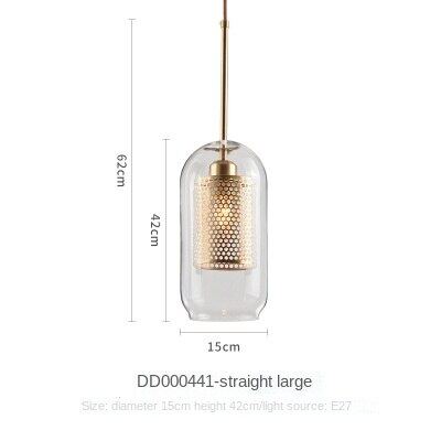 HEIKESZ Creative Transparent Lamp Shade Glass Ball Chandelier Simple Nordic Style Warm Light for Living Room Bedroom Dining Room