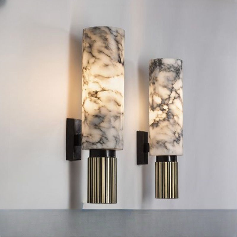HEIKESZ Modern Chinese Style Marble Wall Lamp Luxury Copper Light for Living Room Bedroom Background Creative Designer Lighting