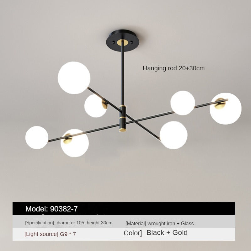 HEIKESZ Magic Bean Chandelier Modern Living Room Lighting Affordable Luxury Dining Lamp High-End Ball Bedroom Decor