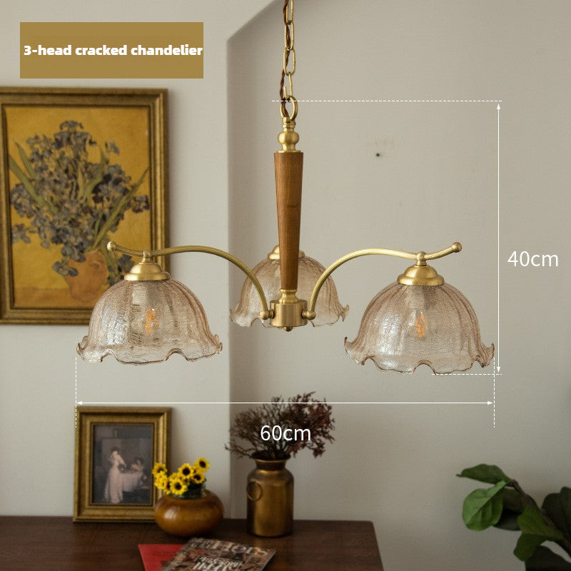 HEIKESZ American South Ocean Style Vintage Chandelier Retro Crack Bedroom Dining Room Living Room Pendant Light