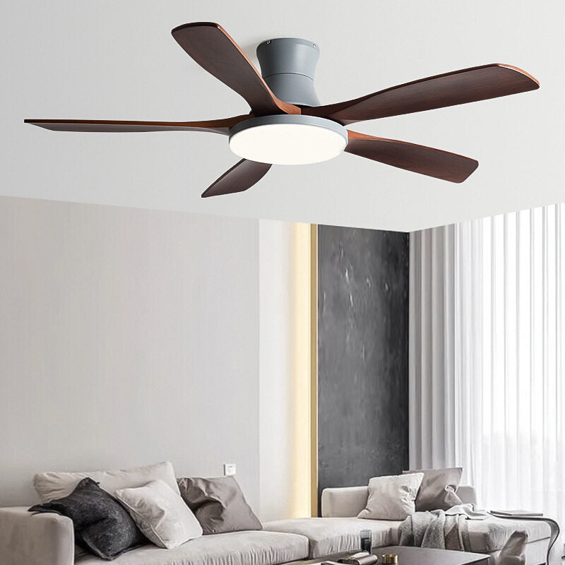 HEIKESZ Nordic Solid Wood Ceiling Fan Light with Frequency Conversion for Living Room Dining Room Home Decor