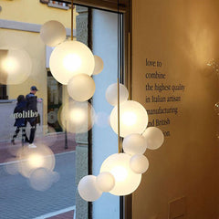 HEIKESZ Nordic Creative Post Modern Art Magic Bean Bubble Lamp Mickey Glass Chandelier for Living Room Bedroom Dining LED Lighting