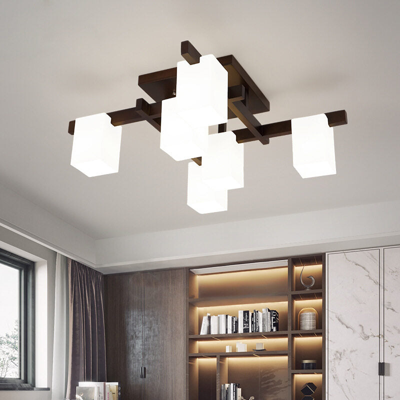 HEIKESZ Chinese Ceiling Lamp Led Solid Wood Simplicity Antique Master Bedroom Living Room Home Hall Light