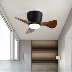 HEIKESZ American Mini Fan Light for Hallway Study Balcony Bedroom Ceiling Silent Fan Light with Remote Control